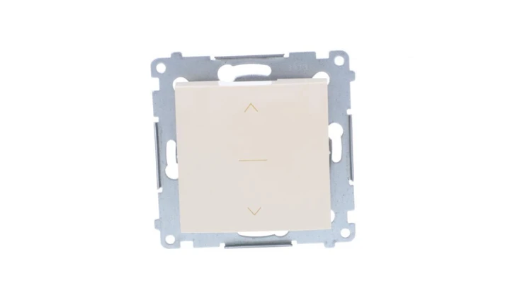 Simon 54 Premium Łącznik żaluzjowy trójpozycyjny 1-0-2, szybkozłącza, kremowy DZW1K.01/41