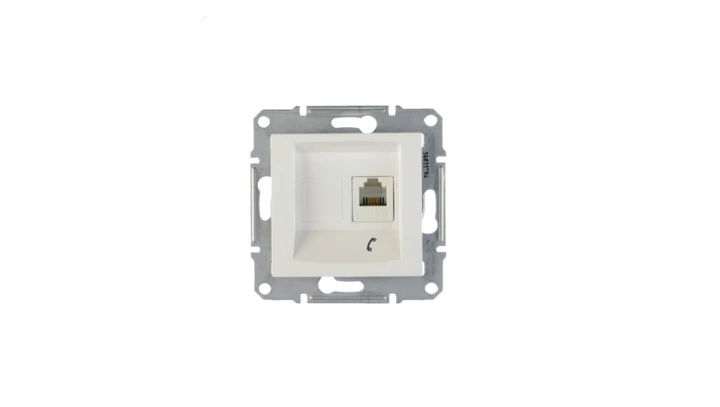 Sedna Gniazdo telefoniczne pojedyncze RJ11 białe SDN4101121