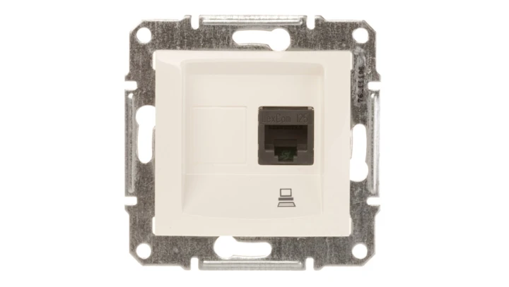 Sedna Gniazdo komputerowe pojedyncze RJ45 kat.5e UTP kremowe SDN4300123