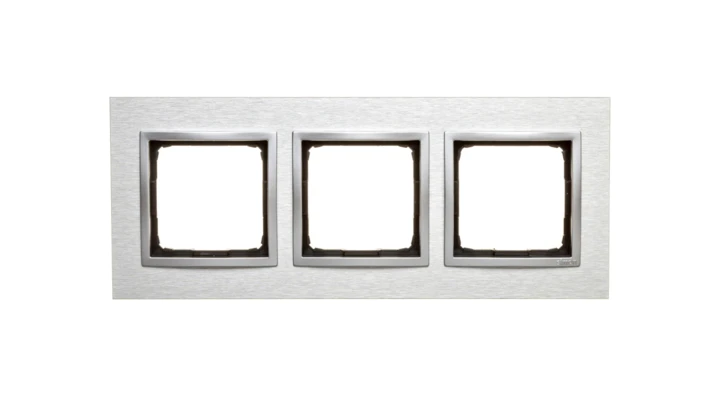 Simon 54 Nature Ramka potrójna metal INOX KLASYCZNY DRN3/77