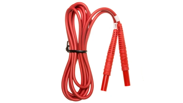 Przewód pomiarowy 2,2m czerwony /wtyki bananowe/ WAPRZ2X2REBB