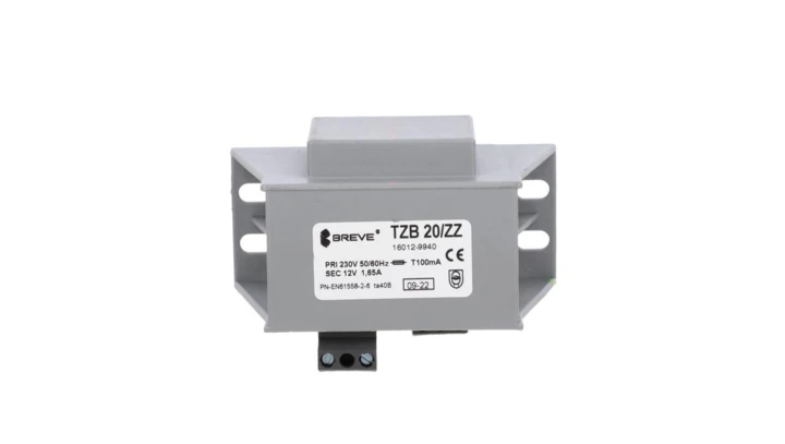Transformator 1-fazowy bezpieczeństwa TZB 20/ZZ 230/ 12V 1,66A, Ta 40, 16012-9940
