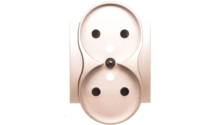 Simon 54 Pokrywa gniazda podwójnego z przesłonami złoty mat z/u do ramek NATURE DGZ2MZNP/43 DGZ2MZNP/44