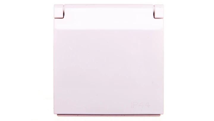 Simon 54 Pokrywa gniazda do wersji IP44 z przesłonami z klapką biała DGZ1BUZP/11