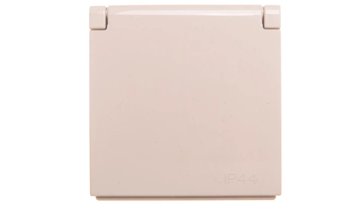 Simon 54 Pokrywa gniazda do wersji IP44 z przesłonami z klapką kremowa DGZ1BUZP/41