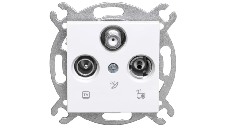 Karre Gniazdo Tv-Sat-Radio Końcowe, Kolor Biały / 90963641