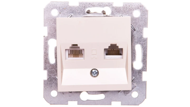 Karre Gniazdo Teleinformatyczne 1xrj11+1xrj45, Kolor Krem / 90963735