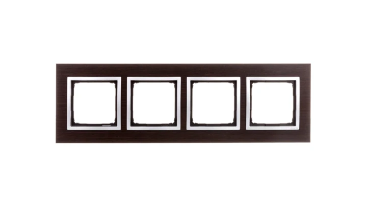 Simon 54 Nature Ramka poczwórna drewno SREBRNE WENGE DRN4/84