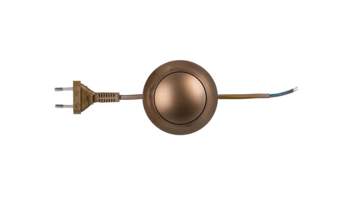 Przewód przyłączeniowy 200cm z wyłacznikiem nożnym złoty SP/WN2,0(2X0,75)ZLT PRW10000377