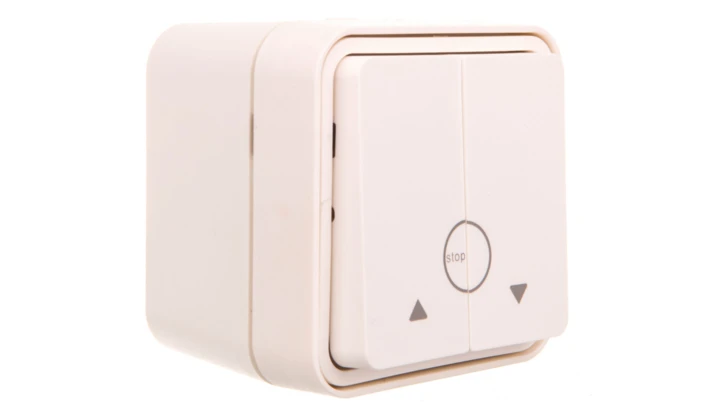 Berker W.1 Łącznik żaluzjowy przyciskowy kompletny IP55 biały 50753502