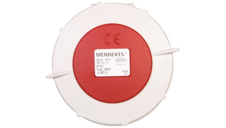 Gniazdo tablicowe proste 32A 5p 6h 400V IP67 zaciski śrubowe MEN240A