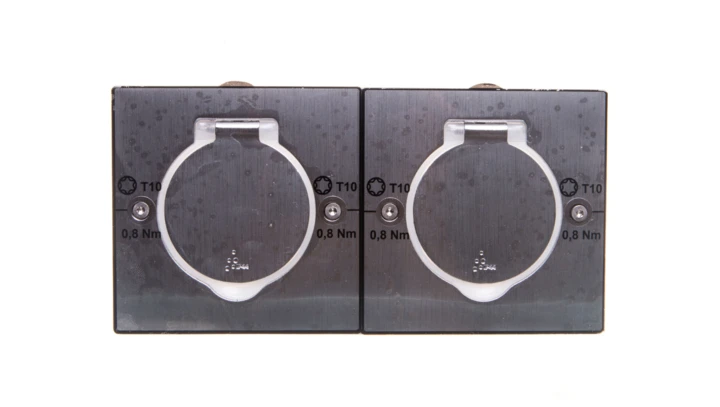 MOSAIC Pokrywa gniazda podwójna prostokątna Inox 089702