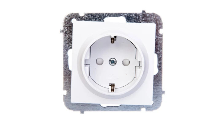 Sentia Gniazdo pojedyncze Schuko 16A z przesłonami białe 1437-10