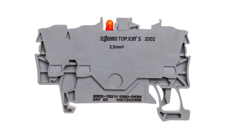 Złączka szynowa 3-przewodowa 2,5mm2 z LED szara TOPJOBS 2002-1321/1000-434 /100szt./