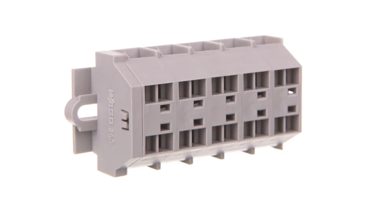 Listwa zaciskowa 4-przewodowa 1,5mm2 5-torowa szara mocowanie śrubowe 260-205 /50szt./