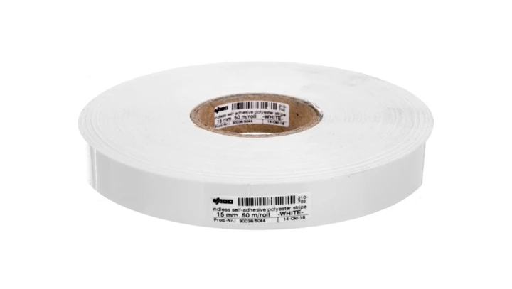 Paski oznacznikowe samoprzylepne szerokość 15mm białe 50m / rolka 210-702