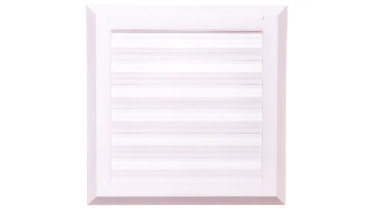 Kratka wentylacyjna 130x130mm fi 100mm biała żaluzja+sznurek rozpieracze T38