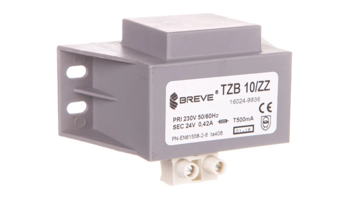Transformator 1-fazowy bezpieczeństwa TZB 10/ZZ 230/ 24V 0,41A, Ta 40, 16024-9936