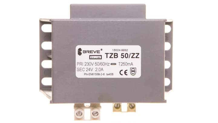 Transformator 1-fazowy bezpieczeństwa TZB 50/ZZ 230/ 24V 2,08A, Ta 40, 16024-9932