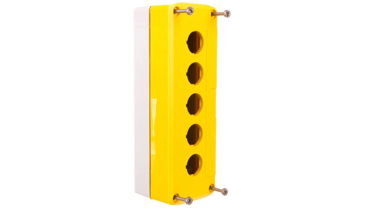 Pokrywa pusta żółta z jasnoszarą podstawą, 5 otworów XALK05