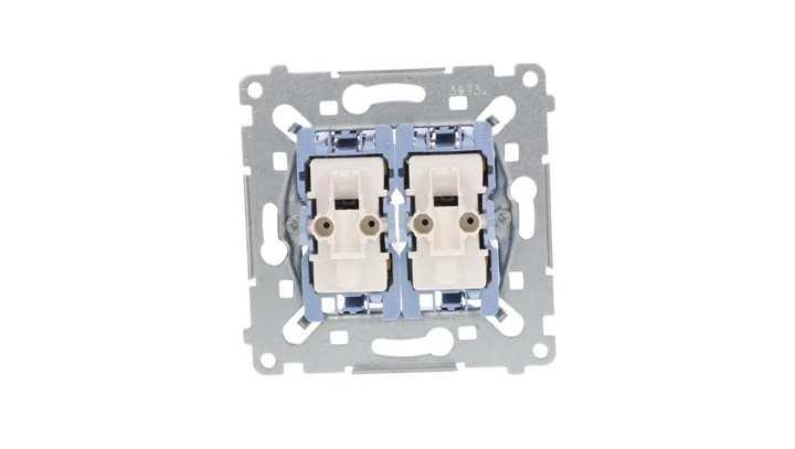 Simon 54 Łącznik schodowy podwójny z podświetleniem mechanizm 10AX 250V, szybkozłącza, SW6/2XLM