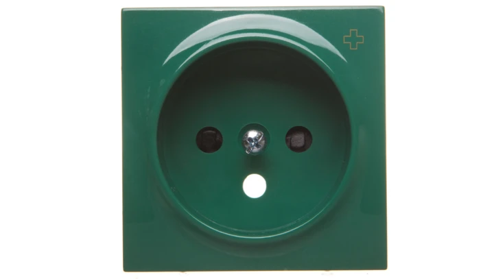 Simon 54 Pokrywa gniazda pojedynczego z przesłonami antybakteryjna zielona DGZ1ZP/AB33