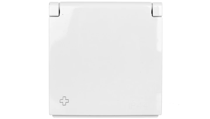 Simon 54 Pokrywa gniazda do wersji IP44 z przesłonami antybakteryjna biała DGZ1BUZP/AB11