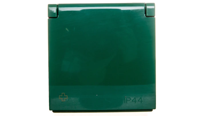Simon 54 Pokrywa gniazda do wersji IP44 z przesłonami antybakteryjna zielona DGZ1BUZP/AB33
