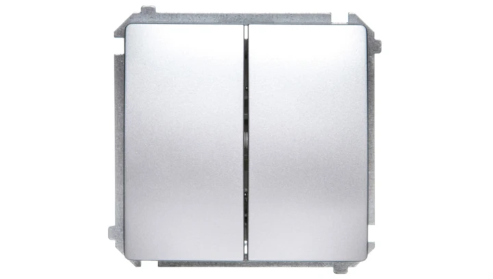 Simon Basic Łącznik świecznikowy z podświetleniem 10AX 250V, szybkozłącza, srebrny mat BMW5L.01/43