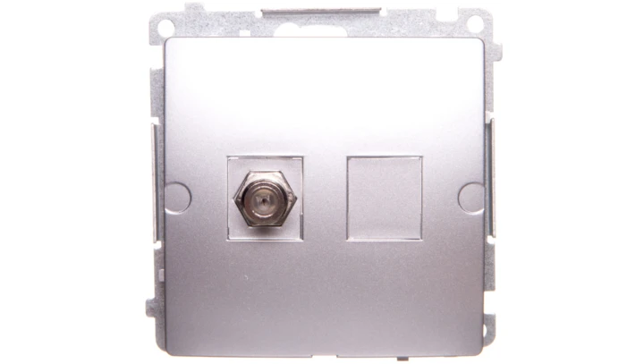 Simon Basic Gniazdo antenowe typu F pojedyncze srebrny mat BMAF1.01/43