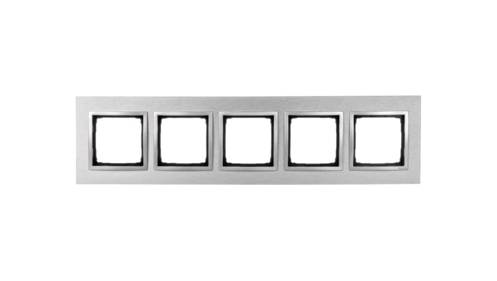 Simon 54 Nature Ramka pięciokrotna metal INOX KLASYCZNY DRN5/77