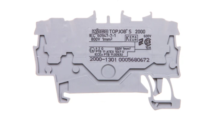 Złączka szynowa 3-przewodowa 1,0mm2 szara TOPJOBS 2000-1301