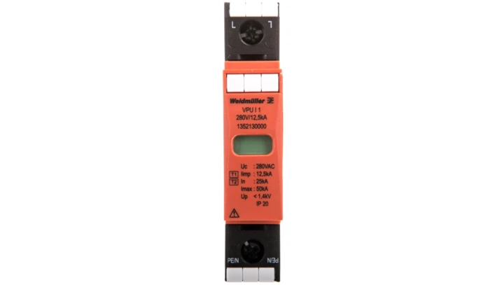 Ogranicznik przepięć Typ T1+T2 1P 12,5kA 1,4kV 280V VPU I 1 280V/12,5KA 1352130000