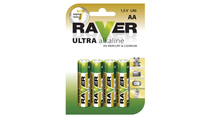 Bateria alkaliczna LR6 / AA 1,5V RAVER ULTRA B7921 /blister 4szt./