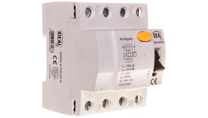 Wyłącznik różnicowoprądowy 4P 100A 0,03A typ A KRD6-4/100/30-A 23198
