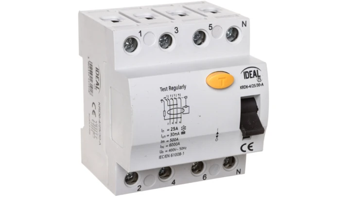 Wyłącznik różnicowoprądowy 4P 25A 0,03A typ A KRD6-4/25/30-A VDE 23191