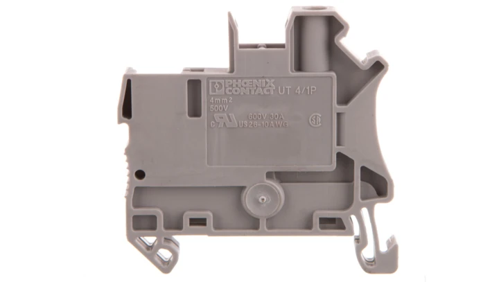 Złączka szynowa 2-przewodowa 4mm2 śrubowa/wtykowa szara UT 4/ 1P 3045583 /50szt./