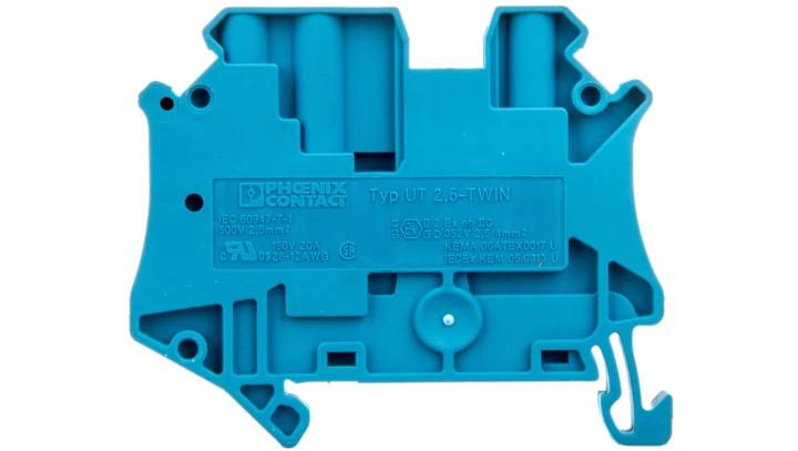 Złączka szynowa 3-przewodowa 2,5mm2 niebieska Ex UT 2,5-TWIN BU 3044526 /50szt./