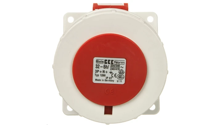 Gniazdo tablicowe skośne 32A 5p 400V 6h IP67 1288