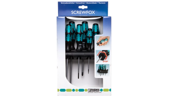 Zestaw wkrętaków, szczelinowych/krzyżowych-pozidriv, 6-częściowy, z uchwytem SF-SL/PZ SET 1212542