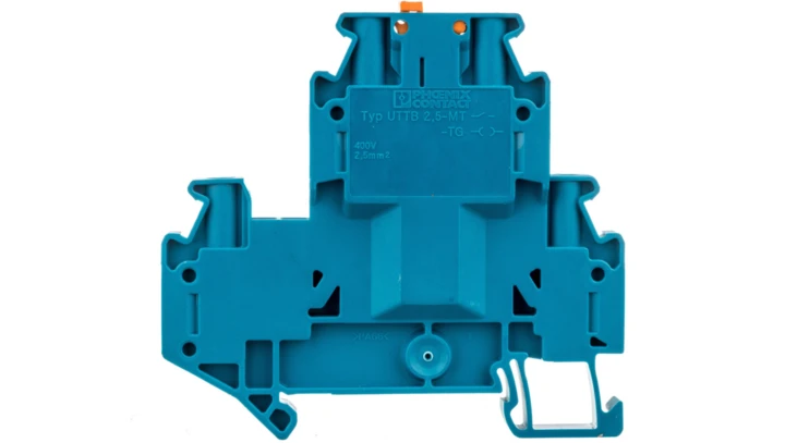 Złączka przelotowa 4-przewodowa z odłącznikiem nożowym 2,5mm2 niebieska UTTB 2,5-MT-P/P BU 3044641 /50szt./