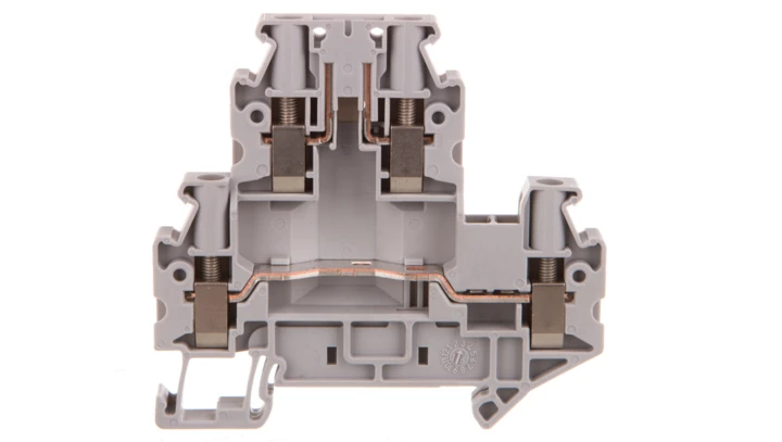 Złączka szynowa rozłączalna 4-przewodowa 4mm2 szara UTTB 4-TG 3044720