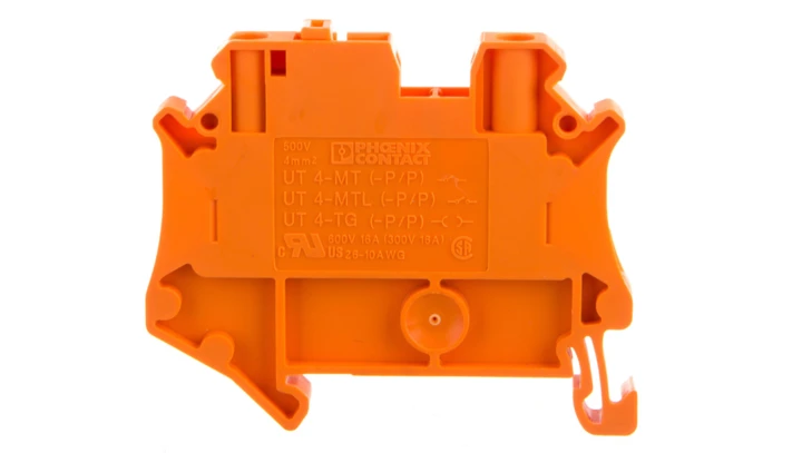 Złączka przelotowa 2-przewodowa z odłącznikiem nożowym 4mm2 pomarańczowa UT 4-MT-P/P OG 3046443 /50szt./