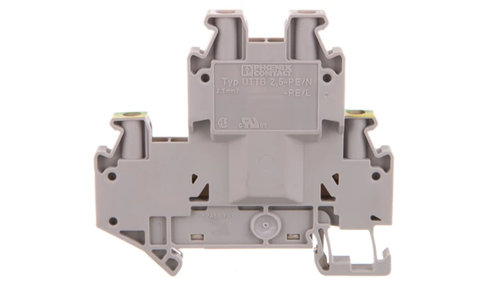 Złączka szynowa ochronna 2-piętrowa 2,5mm2 szara UTTB 2,5-PE/L 3044678 /50szt./