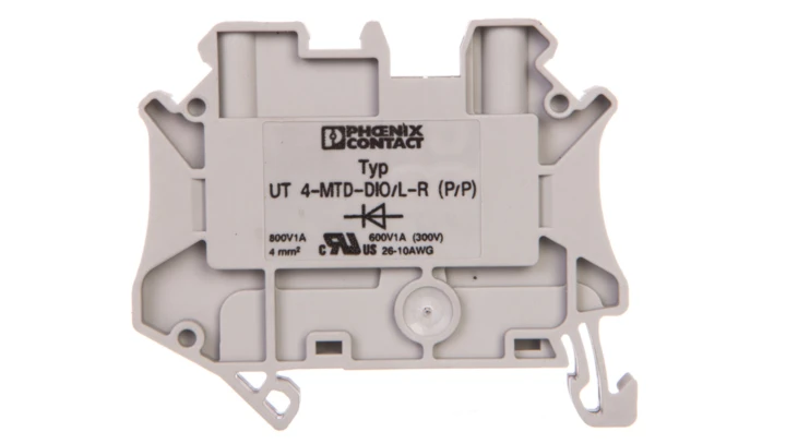 Złączka szynowa elementów kontrolnych 2-przewodowa 4mm2 szara UT 4-MTD-DIO/L-R 3046210 /50szt./