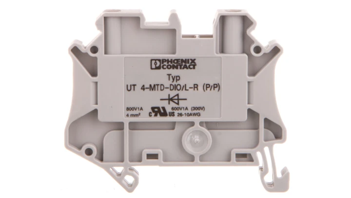 Złączka szynowa elementów kontrolnych 2-przewodowa 4mm2 szara UT 4-MTD-DIO/R-L 3046236 /50szt./