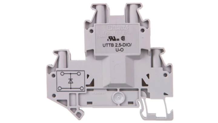 Złączka szynowa elementów kontrolnych 2-piętrowa 4-przewodowa 2,5mm2 szara UTTB 2,5-DIO/U-O 3046663 /50szt./