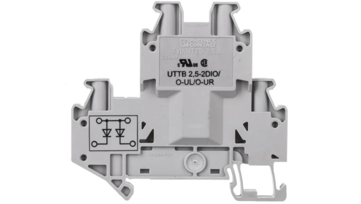 Złączka szynowa elementów kontrolnych 2-piętrowa 4-przewodowa 2,5mm2 szara UTTB 2,5-2DIO/O- 3046689 /50szt./