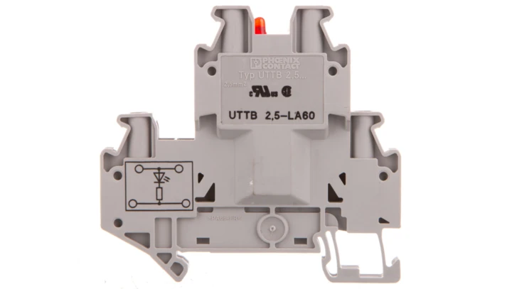 Złączka szynowa elementów kontrolnych 2-piętrowa 4-przewodowa 2,5mm2 szara UTTB 2,5-LA 60 R 3046702 /50szt./