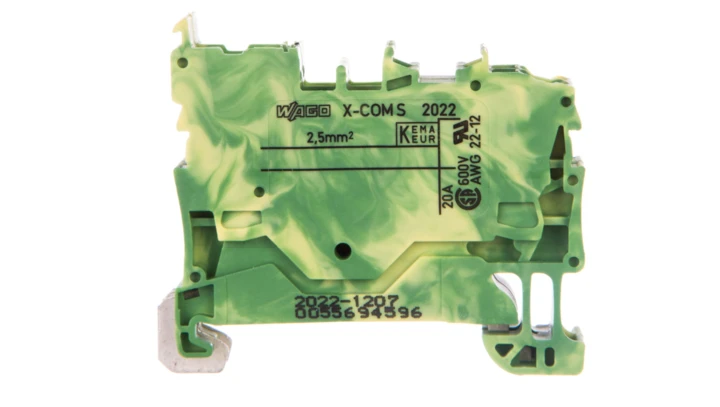 Złączka bazowa X-COMS 1-przewodowa / 1-pinowa żółto-zielona 2022-1207